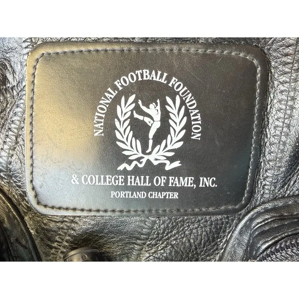 Seville NFF College Football Hall Fame Black Leather Duffel Travel Bag 20 Inch
